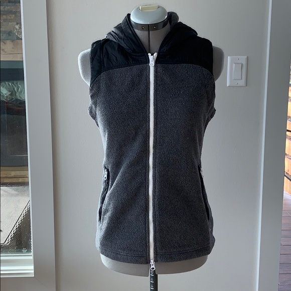 Kavu Grey Polar fleece Vest with Hood - Picture 1 of 5